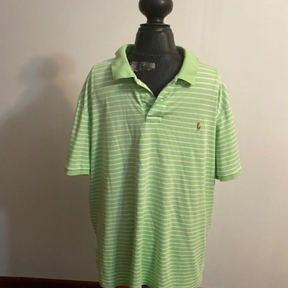 Polo by Ralph Lauren Green, White stripe, size XXL